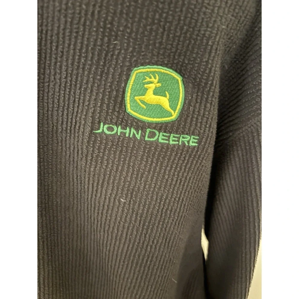 Charles River Men's 1/4 Zip Ribbed Fleece Pull Over, John Deere, Brown, Large
